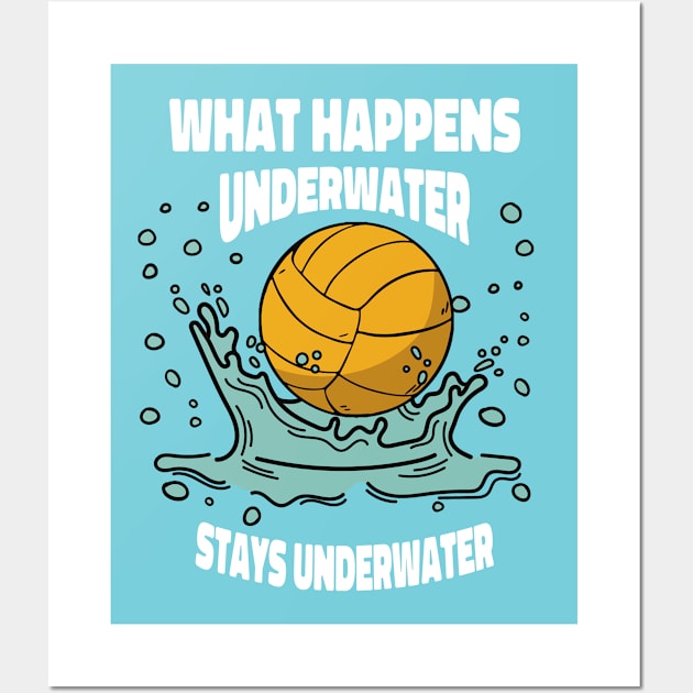 Funny Water Polo Player Ball Cartoon Wall Art by USProudness